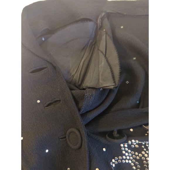 Rare Vtg 1930s Art Deco Black Nail Head Studded Dress S Whimsigoth Vamp Jive - Picture 12 of 16